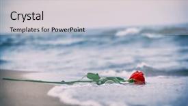  Presentation with waves red - Slide deck featuring goodbye - waves washing away a red background and a light gray colored foreground