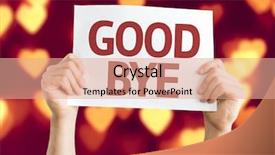  Presentation with saying goodbye - Beautiful presentation theme featuring goodbye card with heart bokeh backdrop and a coral colored foreground