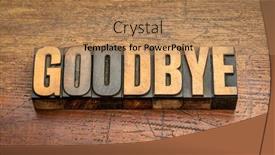  Presentation with farewell - Cool new slide deck with goodbye-or-farewell-concept-word backdrop and a coral colored foreground