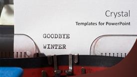  Presentation with goodbye - Presentation theme consisting of goodbye-winter-phrase-written background and a white colored foreground