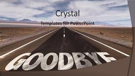  Presentation with good luck - Amazing presentation design having goodbye written on desert road backdrop and a light gray colored foreground