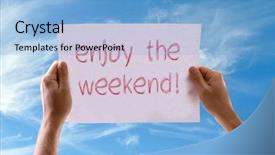  Presentation with weekend - Slide deck with goodness god - enjoy the weekend card background and a light blue colored foreground