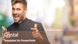  Presentation with christian - Audience pleasing PPT theme consisting of goodness god - young catholic christian priest man backdrop and a coral colored foreground