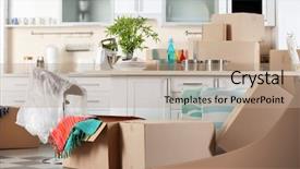  Presentation with moving - Slide deck consisting of goods for moving into new background and a  colored foreground