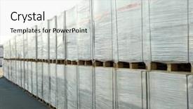  Presentation with wholesale - PPT theme having goods for wholesale distribution outdoors background and a light gray colored foreground