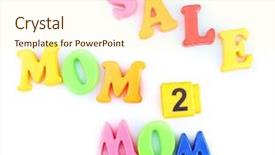  Presentation with childish - Theme enhanced with goods sale - magnetic plastic letters background and a cream colored foreground