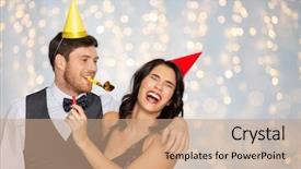  Presentation with birthday celebration - Amazing theme having goofy - birthday celebration and holidays concept backdrop and a coral colored foreground