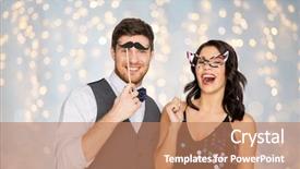  Presentation with party lights - Amazing theme having goofy - celebration fun and holidays concept backdrop and a coral colored foreground