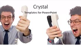  Presentation with call center performance reporting - Beautiful slide deck featuring google company - young call center employee isolated backdrop and a pink colored foreground