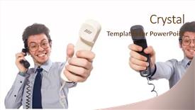  Presentation with call center reporting - Theme consisting of google company - young call center employee isolated background and a cream colored foreground