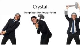  Presentation with law case judge hammer - Audience pleasing PPT theme consisting of google glasses - handsome businessman holding hammer isolated backdrop and a white colored foreground