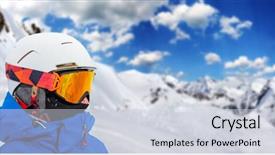  Presentation with skiing - PPT layouts consisting of google glasses - skier skiing downhill in high background and a lemonade colored foreground