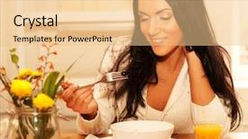  Presentation with steampunk lady - Theme consisting of googlies - goog breakfast for young brunette background and a lemonade colored foreground