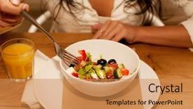  Presentation with temple breakfast - Audience pleasing theme consisting of googlies - goog breakfast for young brunette backdrop and a coral colored foreground