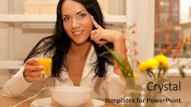  Presentation with lady - Slides featuring googlies - goog breakfast for young brunette background and a coral colored foreground