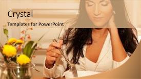  Presentation with digital lady leader - Audience pleasing PPT layouts consisting of googlies - goog breakfast for young brunette backdrop and a coral colored foreground