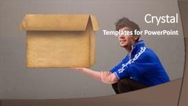  Presentation with empty - PPT theme enhanced with googlies - goog-looking young man holding background and a  colored foreground