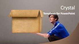  Presentation with cardboard or brown board paper - Amazing theme having googlies - goog-looking young man holding backdrop and a  colored foreground