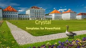  Presentation with garden - Presentation theme consisting of goose-in-garden-in-front background and a tawny brown colored foreground