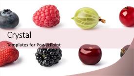  Presentation with gooseberry - Presentation theme featuring gooseberry - fresh berries set isolated background and a coral colored foreground