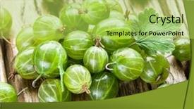  Presentation with gooseberry - Theme having gooseberry - gooseberries on the wooden table background and a yellow colored foreground