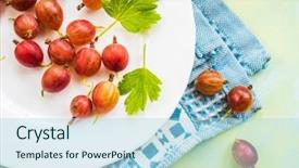 Presentation with gooseberry - Colorful slide deck enhanced with gooseberry berry on a plate backdrop and a  colored foreground