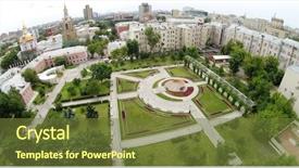  Presentation with bauman - Audience pleasing PPT theme consisting of gopro - aerial view of cityscape backdrop and a tawny brown colored foreground