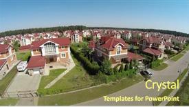  Presentation with aerial view of cape town - Cool new slide set with gopro - aerial view of cottage town backdrop and a tawny brown colored foreground