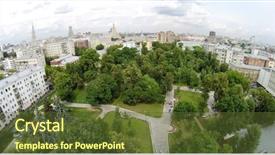  Presentation with bauman - PPT theme enhanced with gopro - aerial view of people walk background and a tawny brown colored foreground