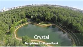 Presentation with pond - Presentation featuring gopro - aerial view pond among plants background and a gray colored foreground