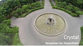  Presentation with summer - Presentation consisting of gopro - big fountain in park background and a gray colored foreground