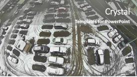  Presentation with parking lot - Theme having gopro - cars in the parking lot background and a gray colored foreground