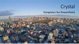  Presentation with cityscape manhattan bridge - PPT theme enhanced with gopro - cityscape with dutch kills quarter background and a light blue colored foreground