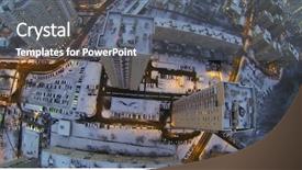  Presentation with street lighting - Amazing slide deck having gopro - evening cityscape with tall buildings backdrop and a gray colored foreground