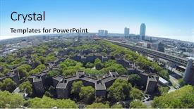  Presentation with tropical top view summer botanical - Slide set consisting of gopro - queensbridge houses near queensboro bridge background and a light blue colored foreground