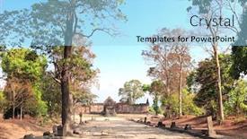  Presentation with world heritage - PPT layouts enhanced with gopura-ii-in-preah-vihear background and a light blue colored foreground