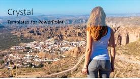  Presentation with granada - PPT theme having gorafe-desert-badland-landscape-granada background and a light blue colored foreground