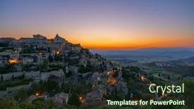  Presentation with medieval - PPT theme featuring gordes-small-medieval-town background and a tawny brown colored foreground