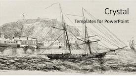  Presentation with view of the old port - Cool new PPT theme with goree island old view senegal backdrop and a lemonade colored foreground