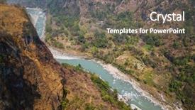  Presentation with aerial - Colorful PPT theme enhanced with gorge near kusma in nepal backdrop and a gray colored foreground