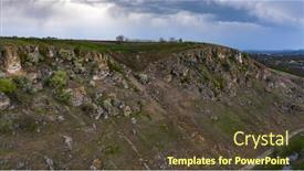  Presentation with natural - Colorful PPT layouts enhanced with gorgeius-gorge-between-toltres backdrop and a tawny brown colored foreground
