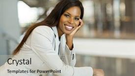  Presentation with elementary school female career day african american - Presentation consisting of gorgeous afro american career woman background and a light gray colored foreground