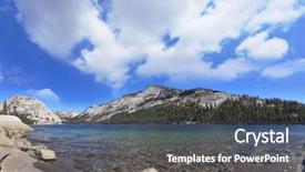  Presentation with yosemite - Presentation design consisting of gorgeous american nature the majestic lake tioga in the famous yosemite national park background and a dark gray colored foreground