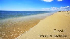 Presentation with beach - Cool new presentation theme with gorgeous-beach-in-summertime backdrop and a coral colored foreground