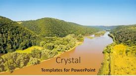  Presentation with flowing wallpaper - Slide set featuring gorgeous-bird-s-eye-view background and a yellow colored foreground