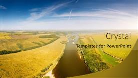  Presentation with earth eye - PPT theme consisting of gorgeous-bird-s-eye-view background and a yellow colored foreground