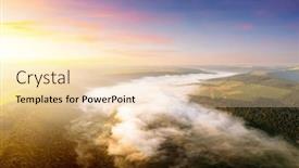  Presentation with misty - Presentation having gorgeous-bird-s-eye-view background and a lemonade colored foreground