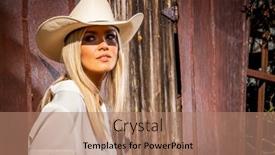  Presentation with cowgirl - PPT layouts having gorgeous-blonde-cowgirl-model-poses background and a coral colored foreground