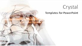  Presentation with kiss - Cool new presentation theme with gorgeous blonde hipster sending air kiss against lake backdrop and a white colored foreground