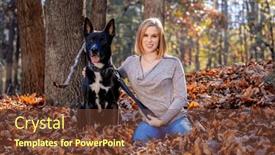  Presentation with dog park animal jack - PPT layouts with gorgeous-blonde-model-enjoys background and a tawny brown colored foreground